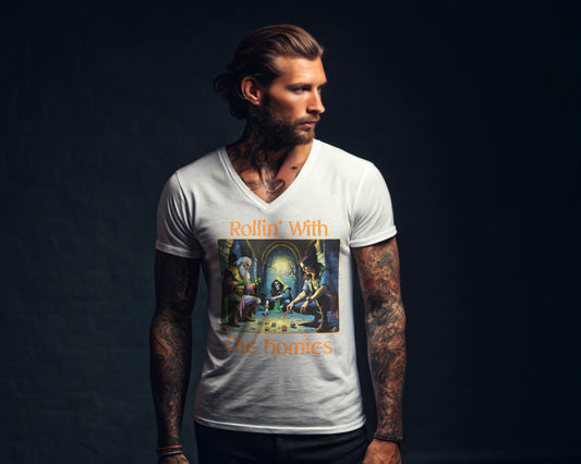 Rollin With The Homies – Dungeon Adventure V-Neck Tee